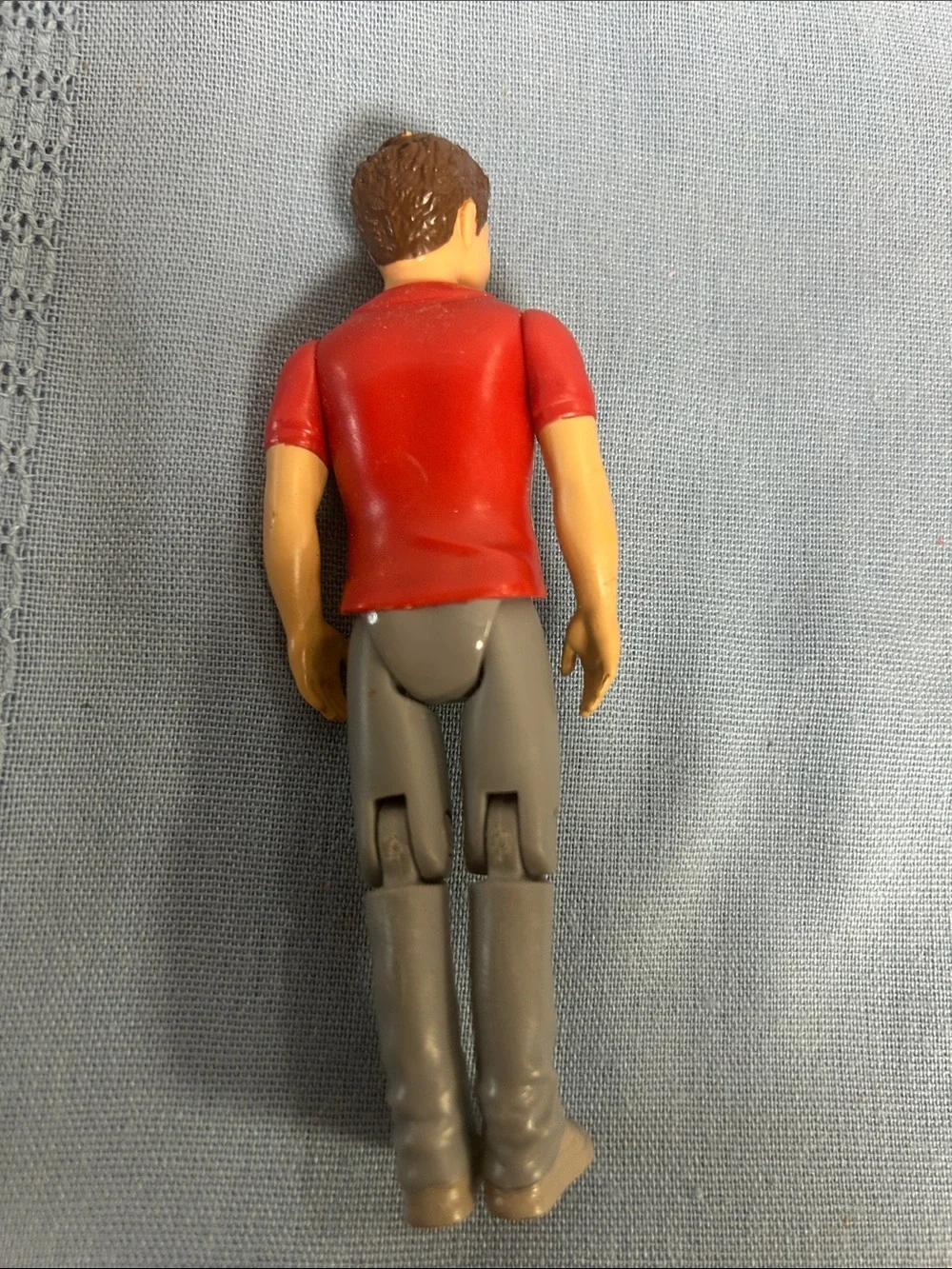 Vintage Fisher Price Dad from Loving Family in Red Striped Shirt